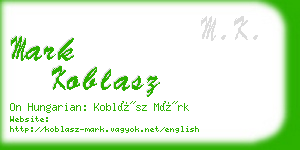 mark koblasz business card